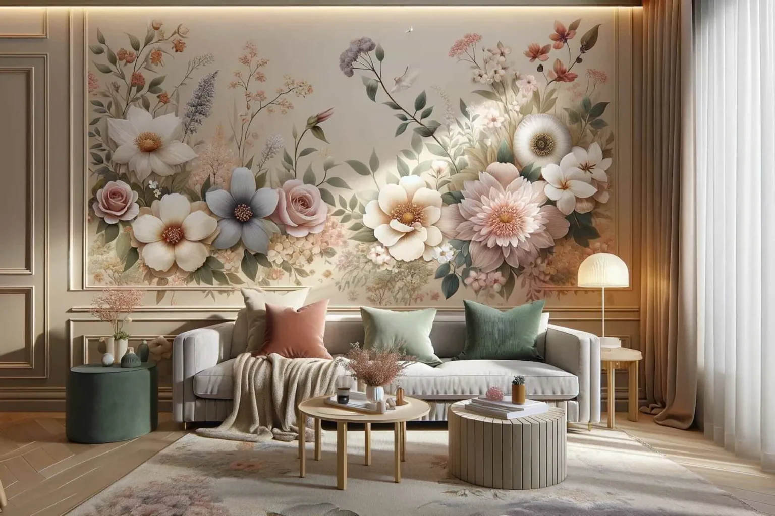 Transform Your Space with White Wall Art Elegance living room wall adorned with removable floral wall decals 1483283